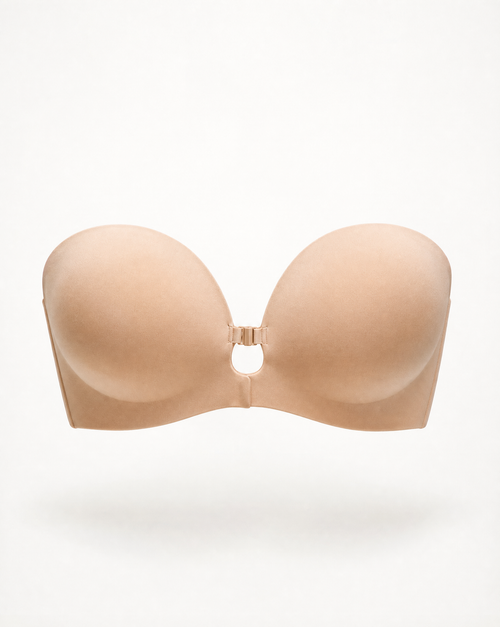 Cherry — The Strapless Invisible Push-Up Bra, color:Beige