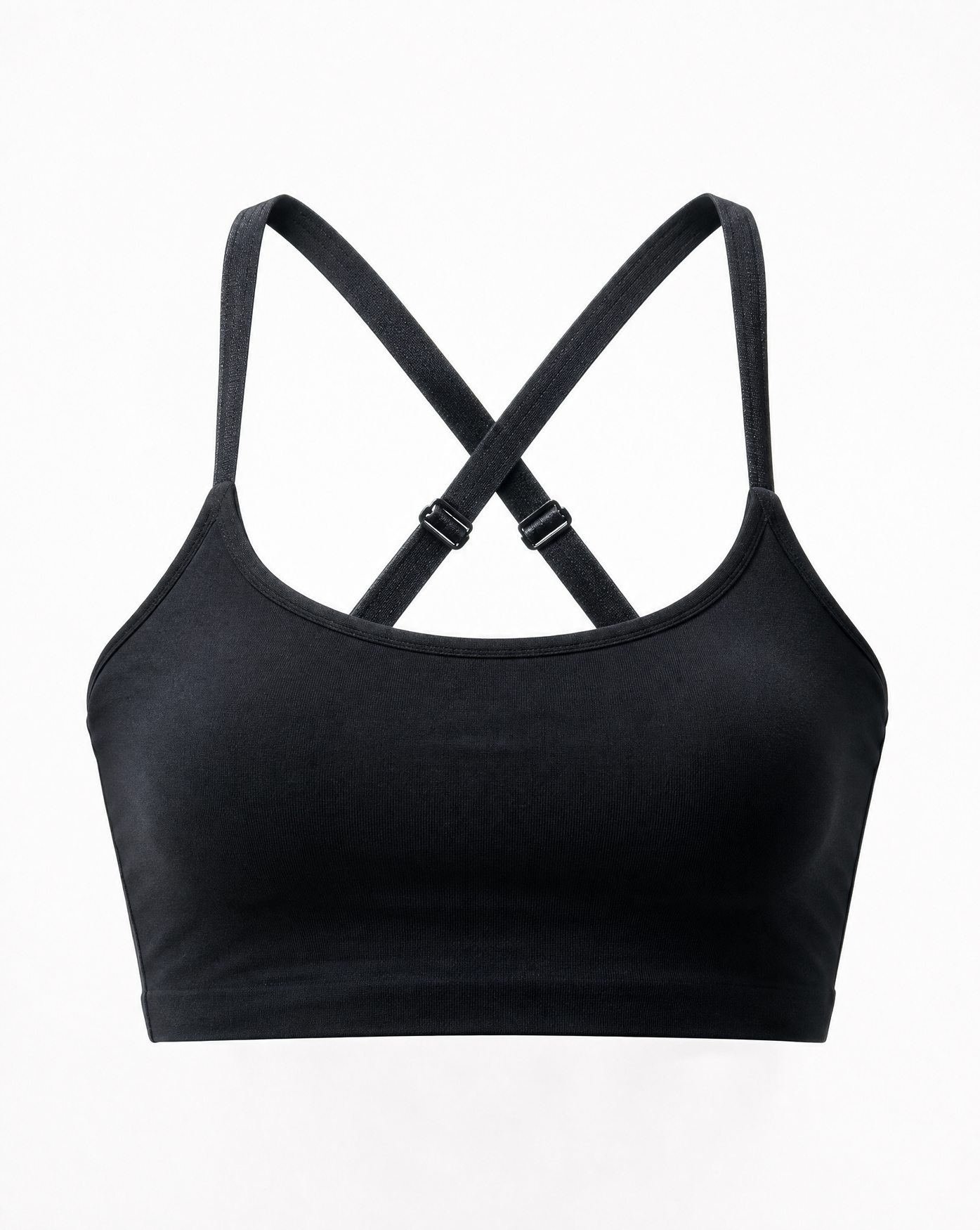 Candice The Bralette seamless cross-back in Black, back view